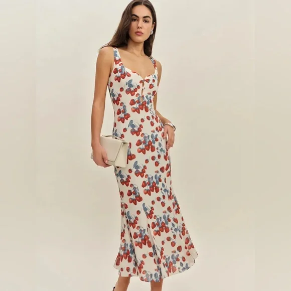 Reformation Laine Dress In Strawberry Jam, brand new, never worn, no flaws.